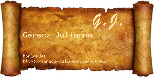 Gerecz Julianna névjegykártya